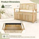 Tangkula 49 Gallon Outdoor Wood Storage box with Seating