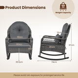 Tangkula Outdoor Wicker Rocking Chair for Porch