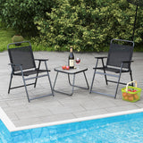 Tangkula 3 Piece Patio Folding Dining Set