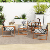 Tangkula 5 Pieces Wicker Patio Conversation Furniture Set