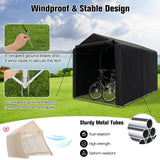 Tangkula 7x5.2Ft Portable Shed, Outdoor Storage Shelter with Waterproof Cover & Roll-up Zipper Door