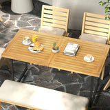 Tangkula 55” x 27.5” Wooden Tabletop, Slatted Table Top Board Split in 2 Square