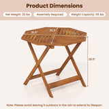 Tangkula Wood Patio Dining Table with 1.97" Umbrella Hole