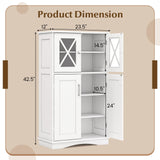 Tangkula Bathroom Storage Cabinet, Freestanding Floor Cabinet