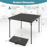 Tangkula 34" Folding Table, Portable Picnic Table with All-Weather HDPE Tabletop, Heavy-Duty Metal Frame