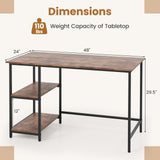 Tangkula Home Office Computer Desk with 2 Storage Shelves