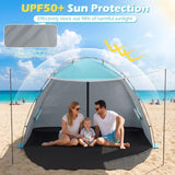 Tangkula 3/4/5/6 Person Pop Up Beach Tent with Canopy