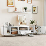 Tangkula White TV Stand for TVs up to 90 Inch