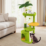 Tangkula Palm Cute Cat Tree with Sisal Scratching Posts