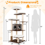 Tangkula Tall Cat Tree, 69-Inch Modern Cat Tower with Sisal Rope Scratching Posts