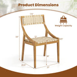 Tangkula Outdoor Dining Chair with Webbing Seat & Backrest