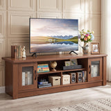 Tangkula 63" Wooden Farmhouse TV Stand for 70" TVs