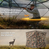 Tangkula 3-in-1 Hunting Blind for 2-4 Person, 360 Degree See Through Ground Blind with Skylight