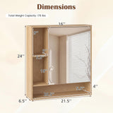 Tangkula Bathroom Cabinet with Mirror for Living Room