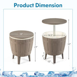 Tangkula 10 Gallon Cooler Bar Table, Outdoor Cooler Side Table w/Telescopic Tabletop, 3-in-1 Coffee Table Ice Bucket for Beer & Wine