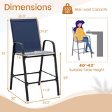 Tangkula Outdoor Bar Stools Set of 2/4 for Backyard Deck Pool