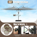 Tangkula 10 Feet Offset Hanging Umbrella with Base Patio Cantilever Umbrella