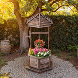 Tangkula Outdoor Wishing Well Planter for Garden