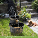 Tangkula 2-Tier Water Fountain Outdoor for Garden Patio Backyard, Plastic