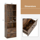 Tangkula 4 Shelf Bookcase with 2 Drawers