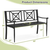 Tangkula 51" Metal Outdoor Park Bench