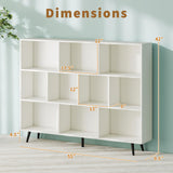 Tangkula 10-Cube Bookcase Modern 55”L Storage Bookshelf