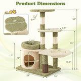 Tangkula Cute Cat Tree with Sisal Scratching Posts