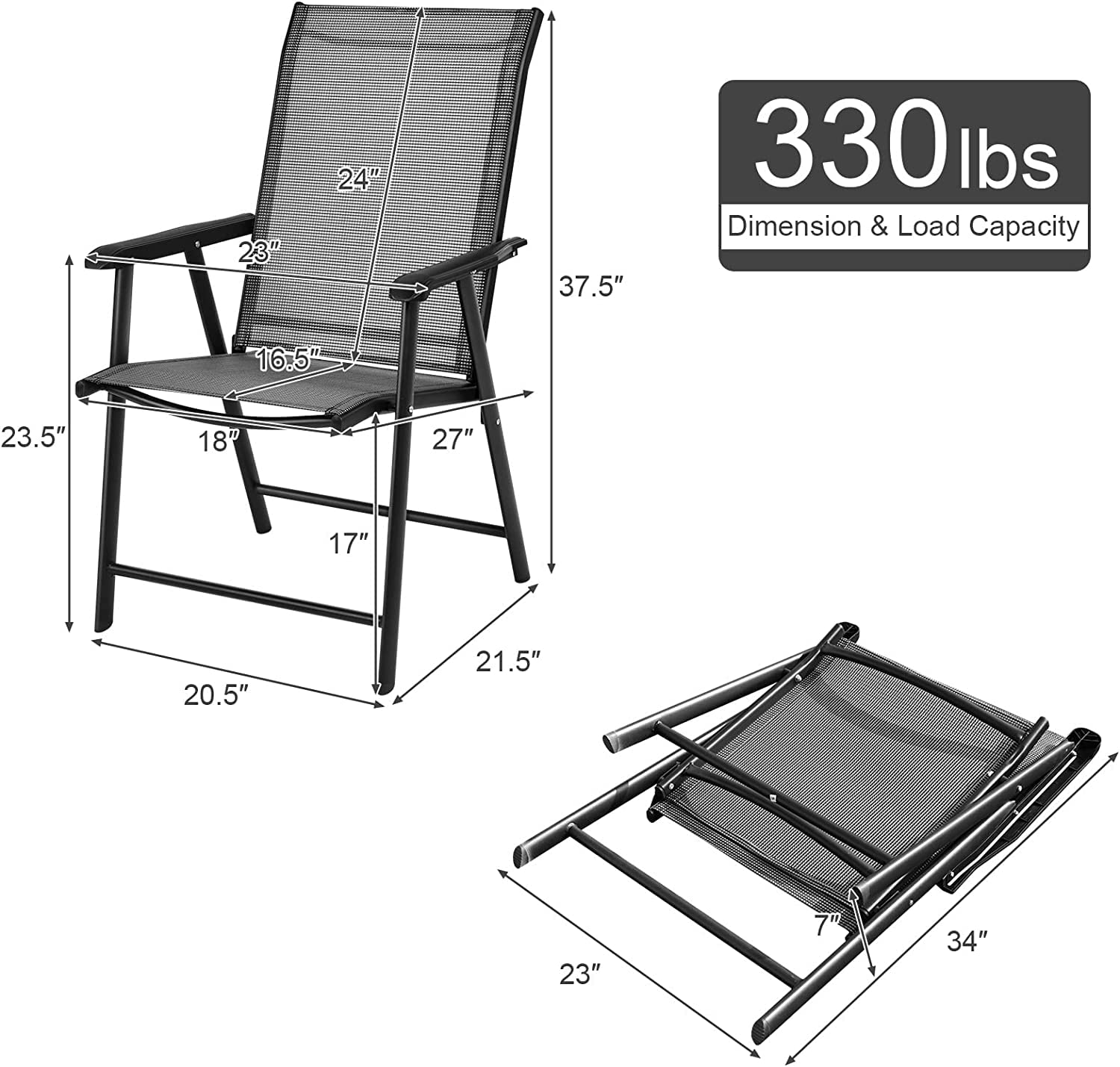 Set of 2 Patio Folding Chairs - Tangkula