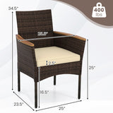 Tangkula Outdoor Patio Wicker Chairs Set of 6 for Poolside