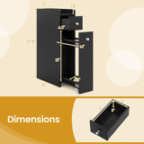 Tangkula Small Bathroom Storage Cabinet 4-Tier with Slide Out Drawers on Casters