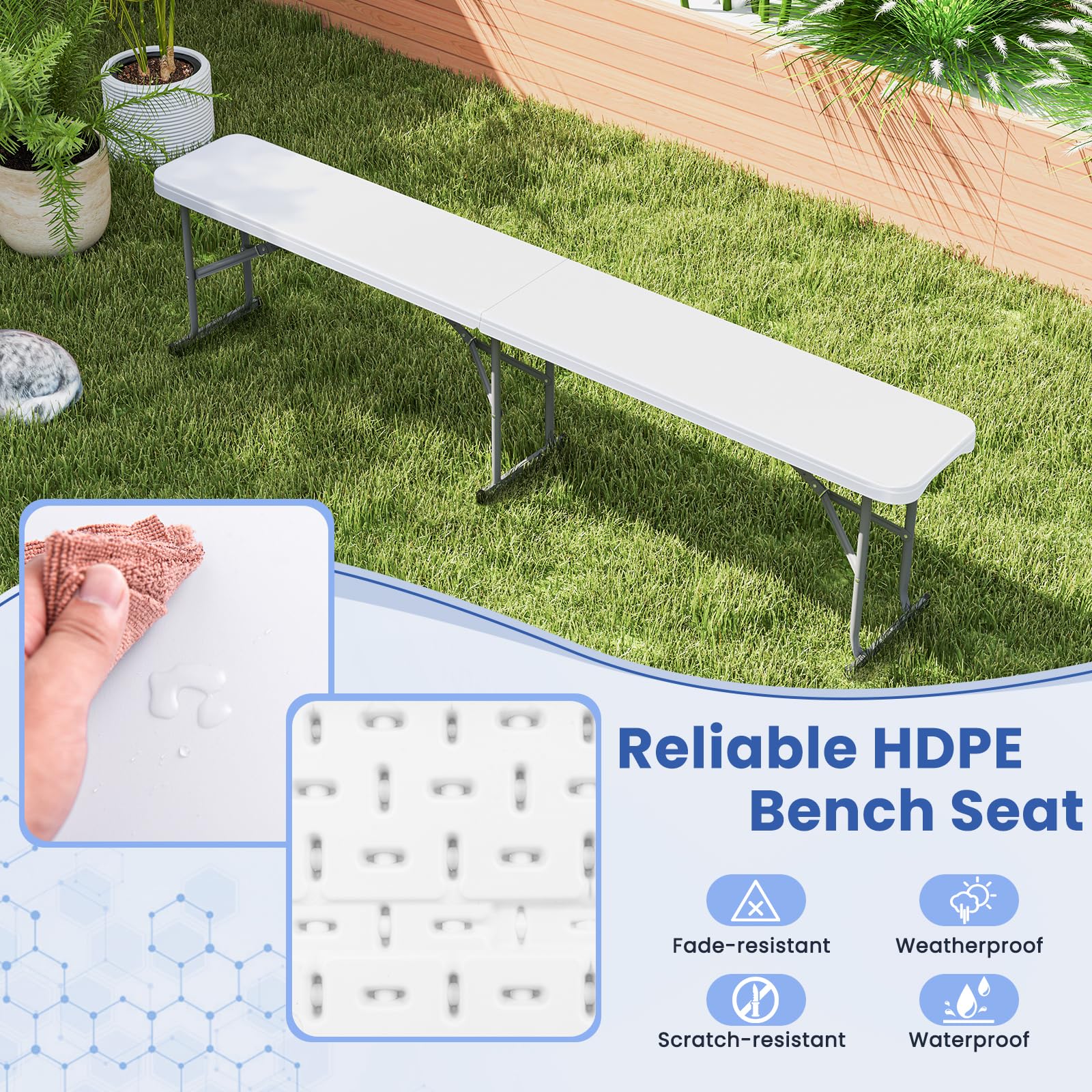 Plastic folding bench new arrivals