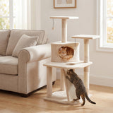 Tangkula 44” Cat Tree Multi-Level Cat Tower with Top Perches & Cozy Condo