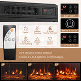 Tangkula Fireplace Corner TV Stand with LED Lights & Smart APP Control for 50 Inches TV