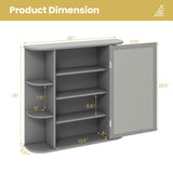 Tangkula Bathroom Medicine Cabinet with Mirror with Mirror, Wall Mounted Bathroom Storage Cabinet