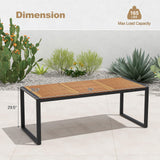 Tangkula Outdoor Dining Table for 8, 79 Inches Acacia Wood Patio Table with 1.9 Inches Umbrella Hole