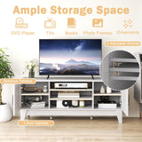Tangkula Farmhouse Wood TV Stand for TVs Up to 65”