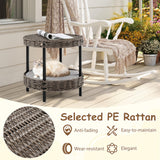 Tangkula 2-Tier Rattan Cat Nest