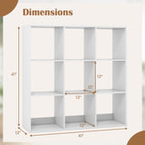 Tangkula 9-Cube Bookcase, 4-Tier Bookshelf with Open Compartments