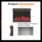Tangkula 3-Sided Electric Fireplace with Remote | 750W/1500W ETL Certification