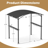 Tangkula 8 x 5 FT Grill Gazebo with 2 Metal Shelves 5 Hooks & 8 Ground Stakes