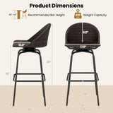 Tangkula Patio Swivel Bar Stools Set of 2/4