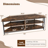 Tangkula Corner TV Stand for TVs up to 65”, TV Console Table w/AC Outlets, USB A Ports, USB C Port