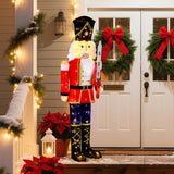 Tangkula 5 FT Christmas Lighted Nutcracker with Glitter Sword