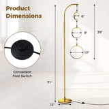 Tangkula 3-Light Floor Lamp Freestanding Industrial Tree Lamp
