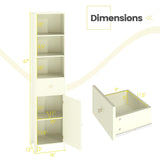 Tangkula 67" Tall Bathroom Cabinet Narrow Floor Cabinet w/Fluted Door