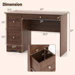 Computer Desk with 3 Drawers - Tangkula
