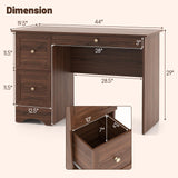 Computer Desk with 3 Drawers - Tangkula
