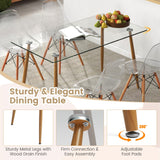 Tangkula 5 Pieces Dining Room Table Set, Modern Table & Chair Set for 4