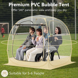 Tangkula All Weather Sports Tent for 5-6 People, Pop Up Instant Tent with Waterproof Tarp Floor