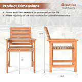 Tangkula Patio Chairs Set with Inclined Backrests and Slatted Seats